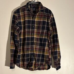 J. Crew Men's Casual Plaid Shirt - Black and Tan. Super Cozy!!
